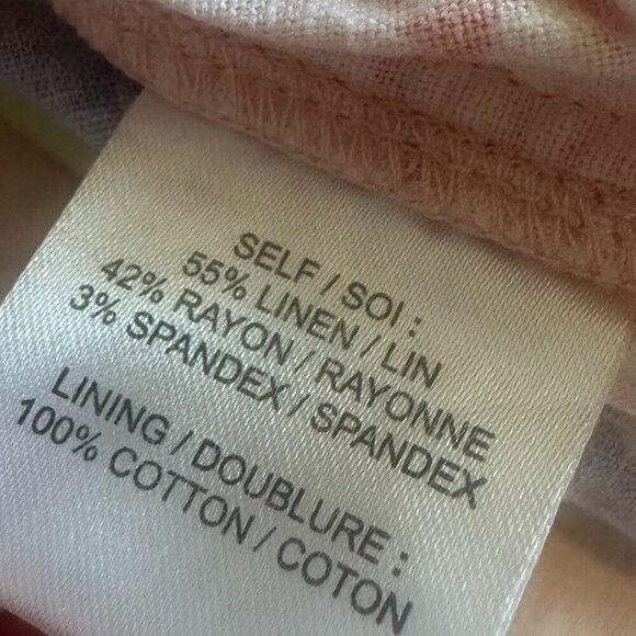 Tanya Taylor Light Pink Colorful Floral Print Dress Midi Short Sleeve Size 18 - Picture 11 of 12